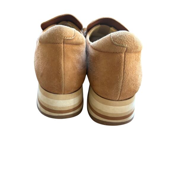 Soft Waves Tan Suede Platform Loafer with Tortoise Shell Details Sz 39 - Picture 2 of 4